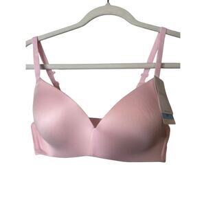 B. Tempt'd by Wacoal Wire-Free T-Shirt Bra Soft Pink Color Size 32C New w/Tags